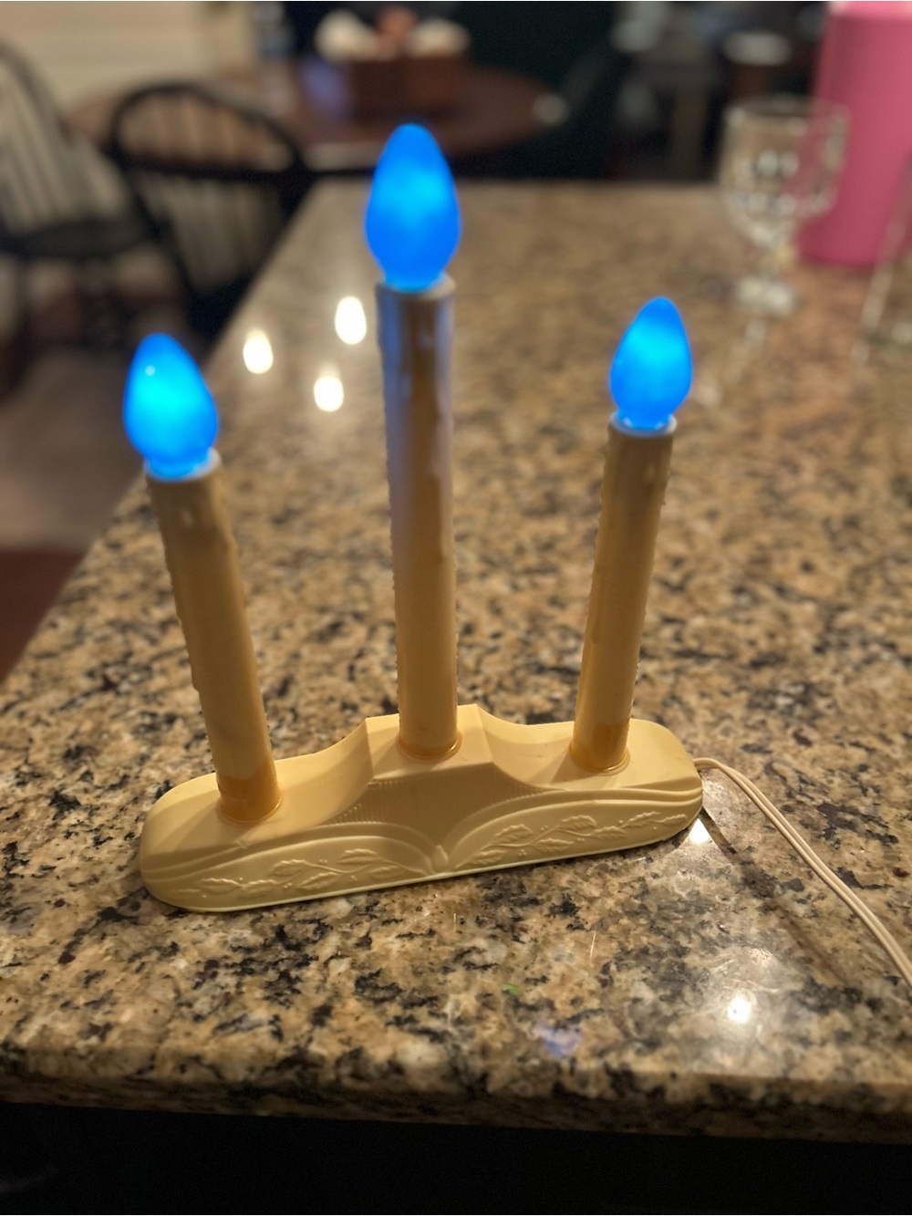 Vintage Electric Candle Light Décor with Blue LED Bulbs original box